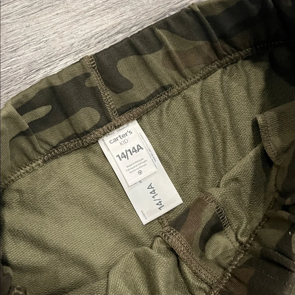 Carter's Green Camouflage Joggers boys 14